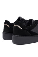 Woman Black Laced Leather Sneakers | Derimod Woman Black Laced Leather Sneakers | Derimod