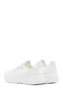 Derimod Zero Women's White Lace-Up Thick Soled Fabric Sneaker | Derimod Derimod Zero Women's White Lace-Up Thick Soled Fabric Sneaker | Derimod