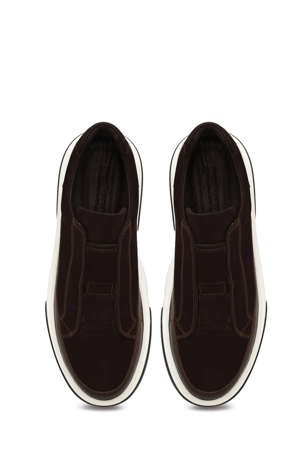 Erkek Kahverengi Kalın Tabanlı Nubuk Deri Sneaker