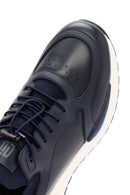 Erkek Lacivert Bağcıklı Deri Sneaker | Derimod Erkek Lacivert Bağcıklı Deri Sneaker | Derimod