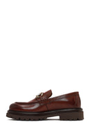 Men's Brown Buckled Thick-Soled Leather Loafer | Derimod Men's Brown Buckled Thick-Soled Leather Loafer | Derimod