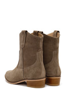 Women's Mink Suede Leather Cowboy Boots | Derimod Women's Mink Suede Leather Cowboy Boots | Derimod