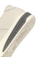 Erkek Beyaz Bağcıklı Kalın Tabanlı Deri Sneaker | Derimod Erkek Beyaz Bağcıklı Kalın Tabanlı Deri Sneaker | Derimod