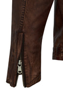Immobile Men's Brown Sport Leather Jacket | Derimod Immobile Men's Brown Sport Leather Jacket | Derimod