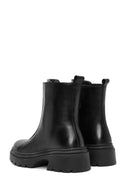 Women's Black Double Zipper Leather Boots | Derimod Women's Black Double Zipper Leather Boots | Derimod