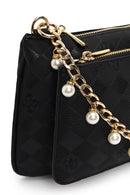 Woman Black Long-Strap Printed Clutch Bag | Derimod Woman Black Long-Strap Printed Clutch Bag | Derimod