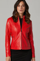 Latoya Women's Leather Jacket | Derimod Latoya Women's Leather Jacket | Derimod