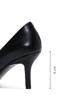 Women's Black Leather Stone Heeled Shoes | Derimod Women's Black Leather Stone Heeled Shoes | Derimod