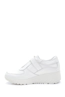 Women's White Leather Wedge Heel Sneaker | Derimod Women's White Leather Wedge Heel Sneaker | Derimod