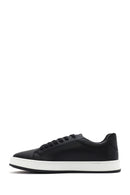 Erkek Siyah Bağcıklı Deri Sneaker | Derimod Erkek Siyah Bağcıklı Deri Sneaker | Derimod