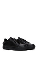 Kadın Siyah Bağcıklı Deri Sneaker | Derimod Kadın Siyah Bağcıklı Deri Sneaker | Derimod