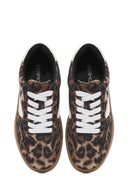 Kadın Leopar Bağcıklı Kalın Tabanlı Sneaker | Derimod Kadın Leopar Bağcıklı Kalın Tabanlı Sneaker | Derimod