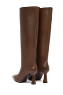 Woman Brown High Heels Leather Boot | Derimod Woman Brown High Heels Leather Boot | Derimod