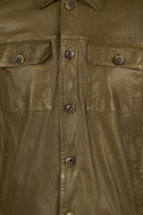 Modric Male Green Leather Jacket | Derimod Modric Male Green Leather Jacket | Derimod