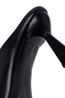 Woman Black Heeled Leather Slipper | Derimod Woman Black Heeled Leather Slipper | Derimod