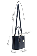 Women's Navy Blue Classic Shoulder Bag | Derimod Women's Navy Blue Classic Shoulder Bag | Derimod