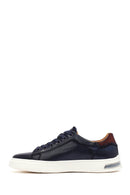 Erkek Lacivert Bağcıklı Deri Sneaker | Derimod Erkek Lacivert Bağcıklı Deri Sneaker | Derimod