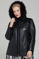 Delfina Women's Leather Jacket | Derimod Delfina Women's Leather Jacket | Derimod
