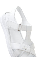 Kadın Beyaz Deri Comfort Sandalet | Derimod Kadın Beyaz Deri Comfort Sandalet | Derimod