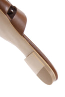 Women's Tan Leather Slippers | Derimod Women's Tan Leather Slippers | Derimod