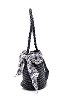 Women's Straw Handbag with Accessory Detail | Derimod Women's Straw Handbag with Accessory Detail | Derimod