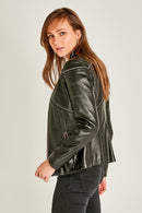 Jasmine Women's Leather Jacket | Derimod Jasmine Women's Leather Jacket | Derimod