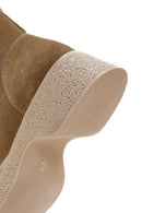 Women's Tan Suede Leather Zippered Thick Soled Casual Boots | Derimod Women's Tan Suede Leather Zippered Thick Soled Casual Boots | Derimod
