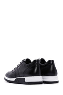Erkek Siyah Bağcıklı Deri Sneaker | Derimod Erkek Siyah Bağcıklı Deri Sneaker | Derimod