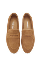 Women's Tan Suede Leather Loafer | Derimod Women's Tan Suede Leather Loafer | Derimod