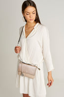 Sack Printed Taupe Women's Crossbody Bag | Derimod Sack Printed Taupe Women's Crossbody Bag | Derimod