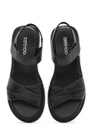Women's Black Strappy Leather Sandals | Derimod Women's Black Strappy Leather Sandals | Derimod