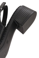 Women's Black Ankle Buckle Low Heel Leather Sandals | Derimod Women's Black Ankle Buckle Low Heel Leather Sandals | Derimod