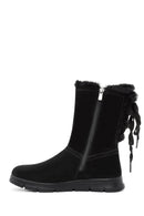 Women's Black Zippered Suede Boots | Derimod Women's Black Zippered Suede Boots | Derimod