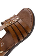 Women's Tan Ankle Strap Leather Bodrum Sandals | Derimod Women's Tan Ankle Strap Leather Bodrum Sandals | Derimod