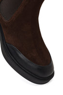 Women's Brown Thick-Soled Suede Leather Chelsea Boot | Derimod Women's Brown Thick-Soled Suede Leather Chelsea Boot | Derimod