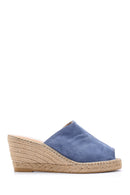 Women's Suede Wedge Heeled Slippers | Derimod Women's Suede Wedge Heeled Slippers | Derimod