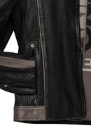 Barry Erkek Gri Hakim Yaka Slim-Fit Deri Mont | Derimod Barry Erkek Gri Hakim Yaka Slim-Fit Deri Mont | Derimod