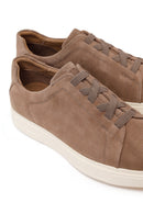 Erkek Bej Bağcıklı Süet Deri Sneaker | Derimod Erkek Bej Bağcıklı Süet Deri Sneaker | Derimod
