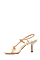 Women's Beige Heeled Sandals | Derimod Women's Beige Heeled Sandals | Derimod