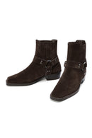 Women's Brown Suede Leather Cowboy Boots | Derimod Women's Brown Suede Leather Cowboy Boots | Derimod
