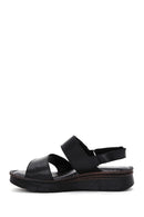 Kadın Siyah Deri Comfort Sandalet | Derimod Kadın Siyah Deri Comfort Sandalet | Derimod