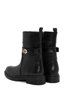 Women's Black Zippered Leather Boots | Derimod Women's Black Zippered Leather Boots | Derimod