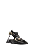 Women's Black Ankle Strap Leather Sandals | Derimod Women's Black Ankle Strap Leather Sandals | Derimod