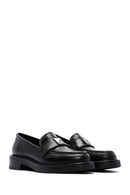 Women's Black Leather Masculine Casual Loafer | Derimod Women's Black Leather Masculine Casual Loafer | Derimod
