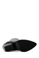 Kadın Siyah Deri Kovboy Western Topuklu Bot | Derimod Kadın Siyah Deri Kovboy Western Topuklu Bot | Derimod