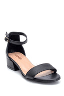 Women's Short Heeled Leather Sandals | Derimod Women's Short Heeled Leather Sandals | Derimod