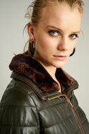 Linda Women's Leather Jacket | Derimod Linda Women's Leather Jacket | Derimod