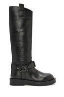 Women's Black Buckle Detailed Leather Boots | Derimod Women's Black Buckle Detailed Leather Boots | Derimod