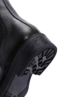 Women's Black Leather Zippered Chelsea Boots | Derimod Women's Black Leather Zippered Chelsea Boots | Derimod