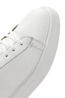 Men's White Lace-up Leather Sneaker | Derimod Men's White Lace-up Leather Sneaker | Derimod